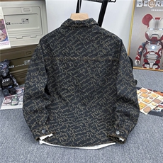 牛仔衬衫男2025春秋新款高端提花复古水洗休闲衬衣外套223/P62，男装夹克，星座506B