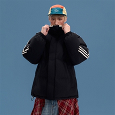 ！冬季条纹五防立领加绒加厚棉衣情侣撞色棉服外套MY7777-P68，男装棉衣，星座610B-1