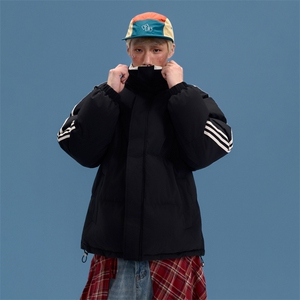 ！冬季条纹五防立领加绒加厚棉衣情侣撞色棉服外套MY7777-P68图片