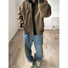 7015-P78美式百搭男女同款新款情侣潮流复古做旧宽松夹，男装T恤，电商B323A