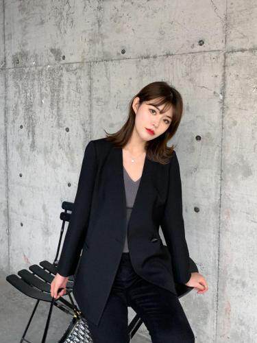 春季时尚无领西装，女装西装，蓝衣可