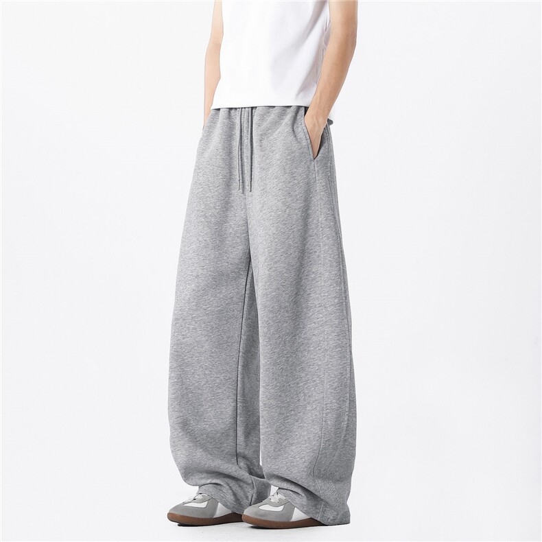 网图美式高街纯色卫裤宽松百搭休闲弯刀运动阔腿裤310A-2925-P22，男装休闲裤，四季星座310A