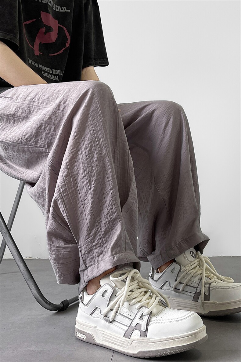 8XL-M风亚麻裤男宽松棉麻裤子大码阔腿裤灯笼裤新中式K965P30,男装休闲裤,电商D206-1