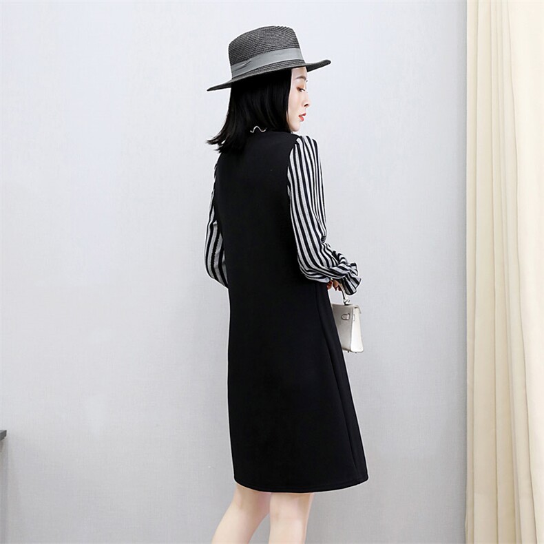 优雅气质舒适连衣裙时尚长袖中长款2021年春季百搭,女装连衣裙,安之芮娜
