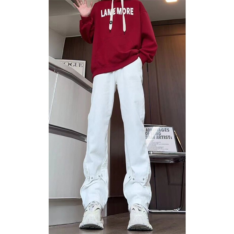美式ins高街hiphop微喇铆钉牛仔裤货号K2435P50控68,男装牛仔裤,电商A063