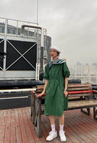 方巾连衣裙，女装连衣裙，洣琳萱