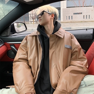 皮棉服男士韩版潮流高街帅百搭保暖2025冬季ins棉服外套MF287-P98图片