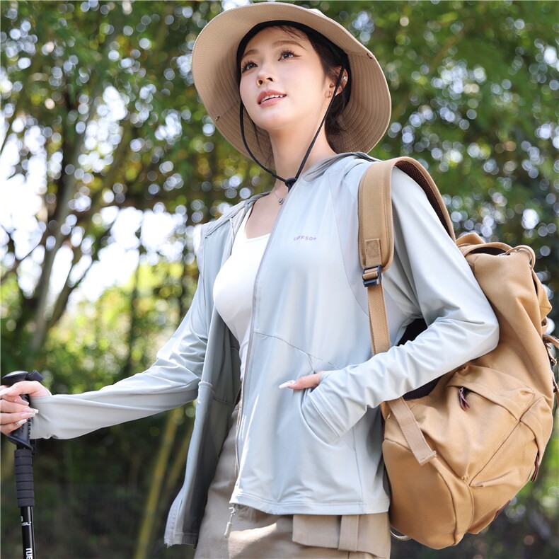 2025夏季新款防晒服透气防紫外线大檐帽防晒衣女子短款，女装防晒衣，蝶眷