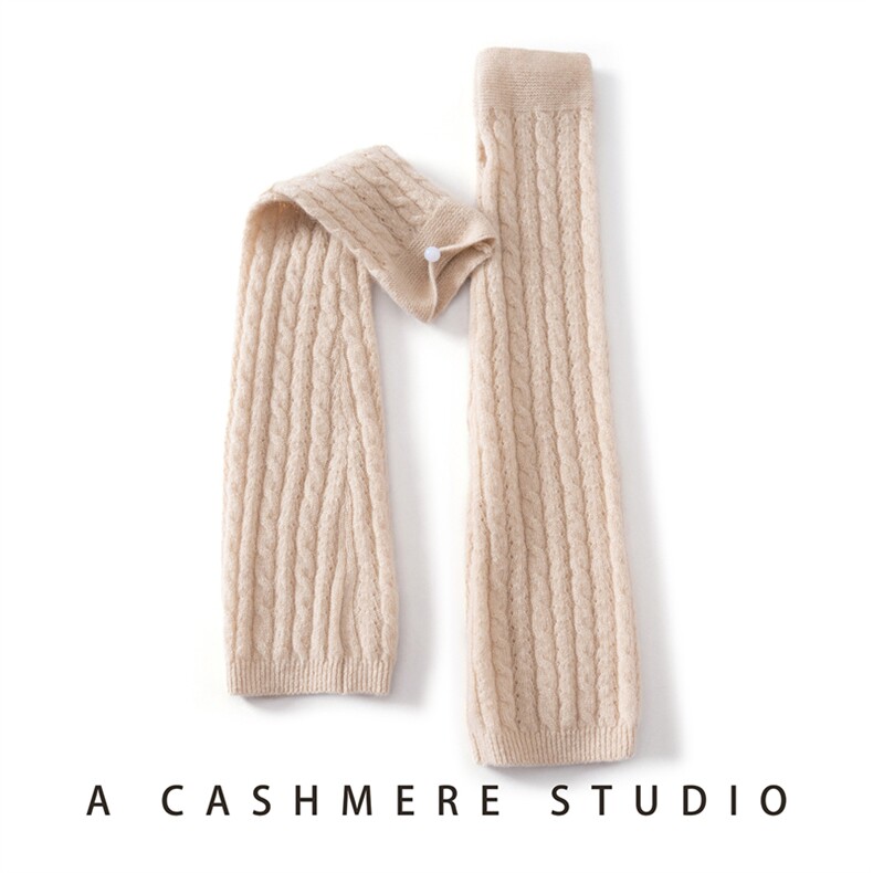 2025年秋季新款坑条针织羊绒手臂套时尚休闲通勤百搭，手套，思琳羊绒