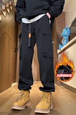 加绒银狐绒休闲冲锋裤男女同款大码直筒裤K1229J加绒-特P45控78，男装卫衣，电商A001