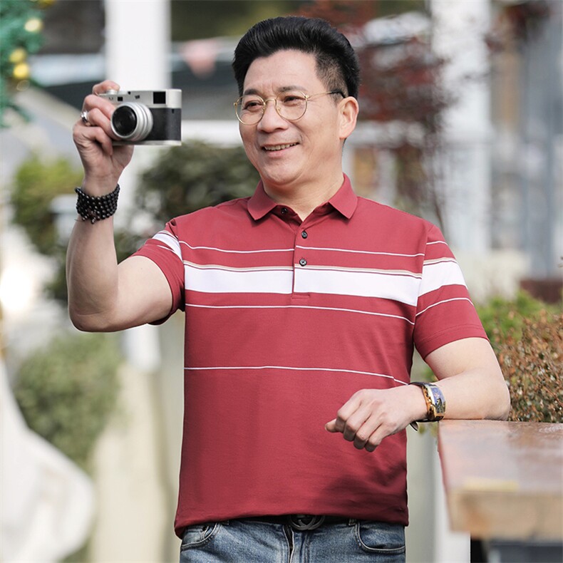 短袖翻领polo衫男士2023夏季新款薄款休闲上衣服修身半袖商务T恤,男装T恤,电商B212（原钱塘6029）