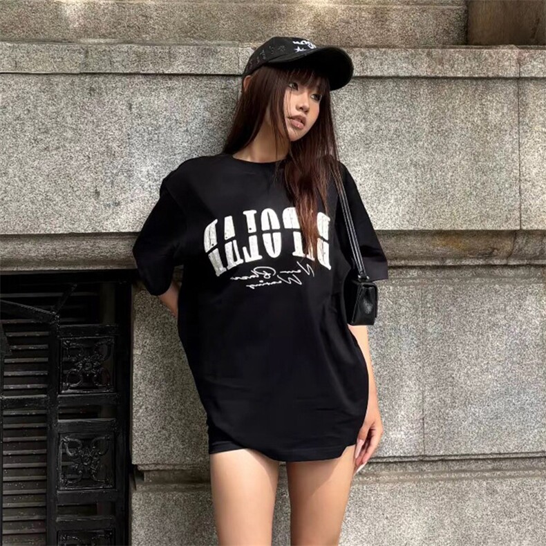 万针全刺绣工艺抖音得物高品质260克重磅纯棉双纱美式高街短袖T恤,男装T恤,电商A486