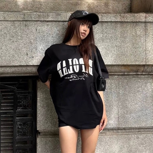 万针全刺绣工艺抖音得物高品质260克重磅纯棉双纱美式高街短袖T恤图片