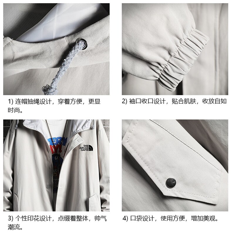 JK41232-P85纯棉连帽夹克男士大码工装夹克男网格,男装夹克,电商A040A