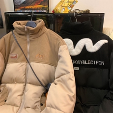 灯芯绒拼接刺绣棉服男女棉衣立领棉袄外套面包服3357-P80控108，男装棉衣，星座207