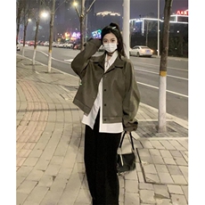 开春复古麂皮短款夹克外套男女宽松春季慵懒中性风上衣JY680，男装夹克，星座1116A（原606A-3）