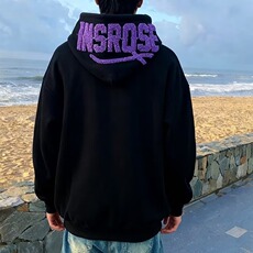 刺绣连帽加绒卫衣男秋冬潮美式情侣装宽松套头帽衫上衣WY885P47，男装卫衣，星座1013-5