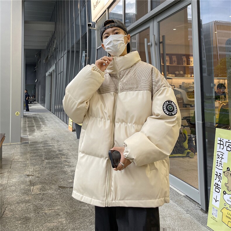高品质！PU皮棉服冬季宽松港风棉衣立领冬装棉袄PM01-P115限158,男装棉衣,电商B370