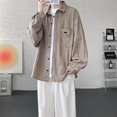 衬衫男秋季新款港风宽松灯芯绒扎染长袖衬衣CS3097-P42，男装衬衫，星座214-3