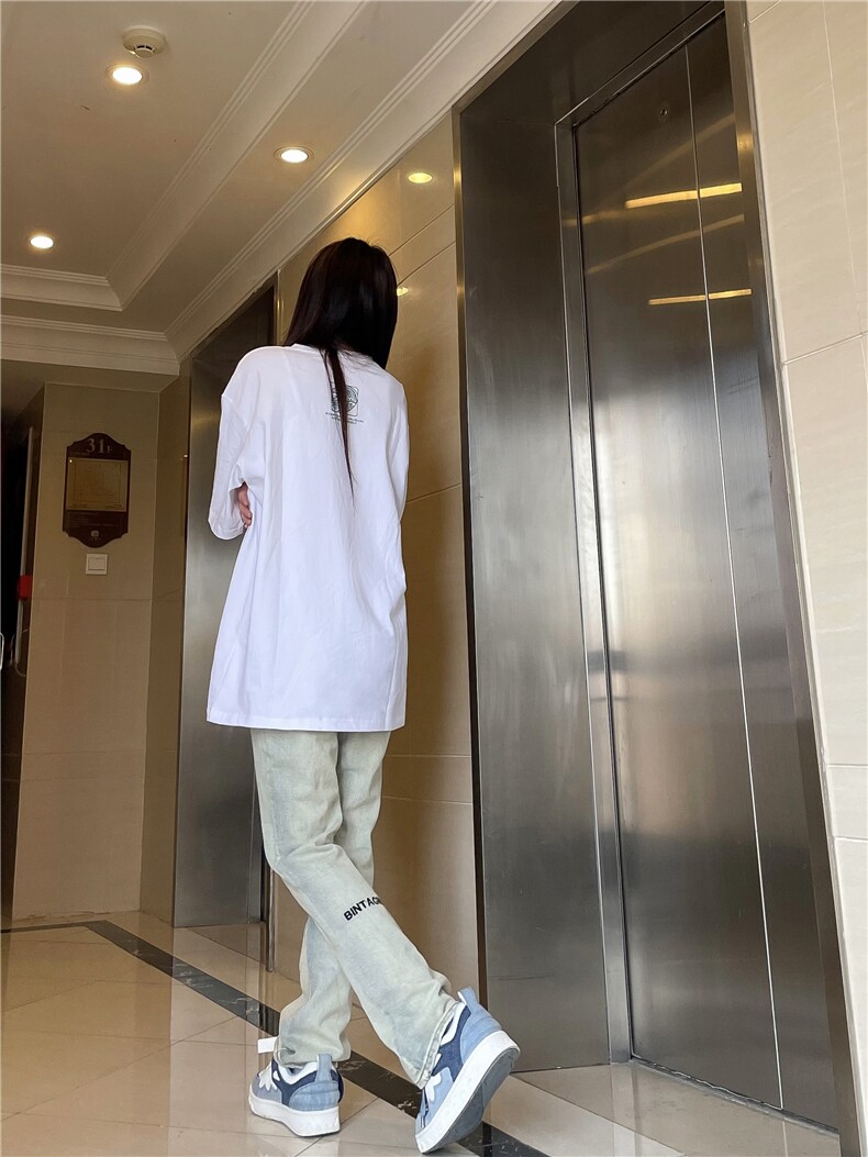 B221美式ins高街小众刺绣字母修身小脚牛仔裤LK23036-P60控78,男装牛仔裤,电商B221