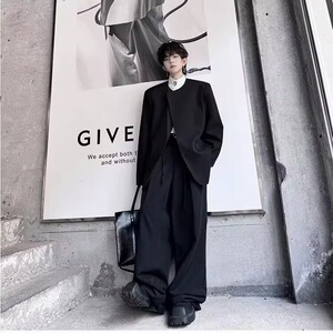 原宿新款文艺百搭流行简约潮流ins气质慵懒时尚西装外套日系图片