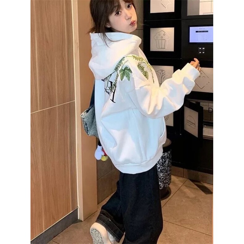 1506-1/W刺绣FM71551/P46刺绣连帽无绳卫衣潮牌男女同款图片