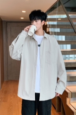 秋季纯色长袖衬衣男宽松落肩质感衬衫外套DSA157B-CS4222-特P40，男装衬衫，电商A157B