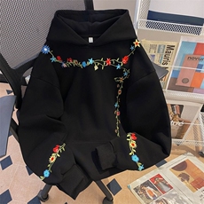 万针刺绣结构设计重磅秋冬全棉高品质美式高街连帽卫衣外套Y7712，女装短外套，电商A486-1