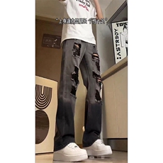 美式ins高街小众hiphop夏季破洞牛仔裤货号K729P60，男装牛仔裤，电商A063