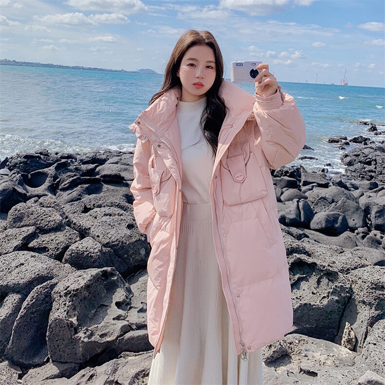 2023年冬季新款70鹅绒羽绒服中长款外套女，女装羽绒服，一九零