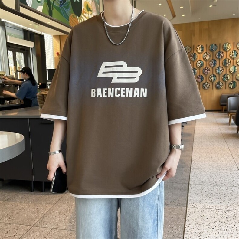 25152-特P40夏季休闲时尚T恤男短袖打底衫青少年潮牌印花T恤,男装T恤,电商D310B