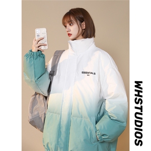 中性风 渐变色情侣装男装棉衣宽松棉服冬装加厚外套G1036 P128 女图片
