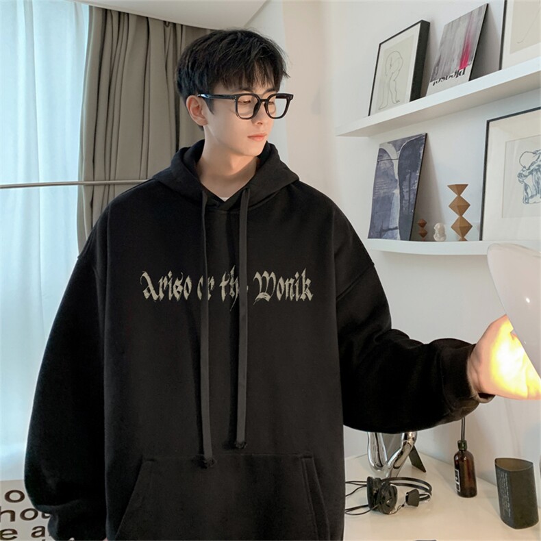 抖音品质23/秋季320G华棉男士连帽大码印花卫衣WYH3248-P45控68,男装卫衣,电商B370