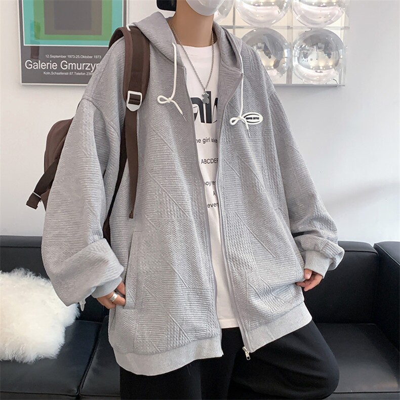 WY6113/P65加绒75连帽卫衣男宽松外套男上衣羊羔毛加厚加绒卫衣,男装卫衣,电商A141