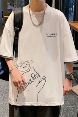 JT55133-P25假两件短袖t恤男大码胖子半袖体恤半截袖港风，男装T恤，电商A040