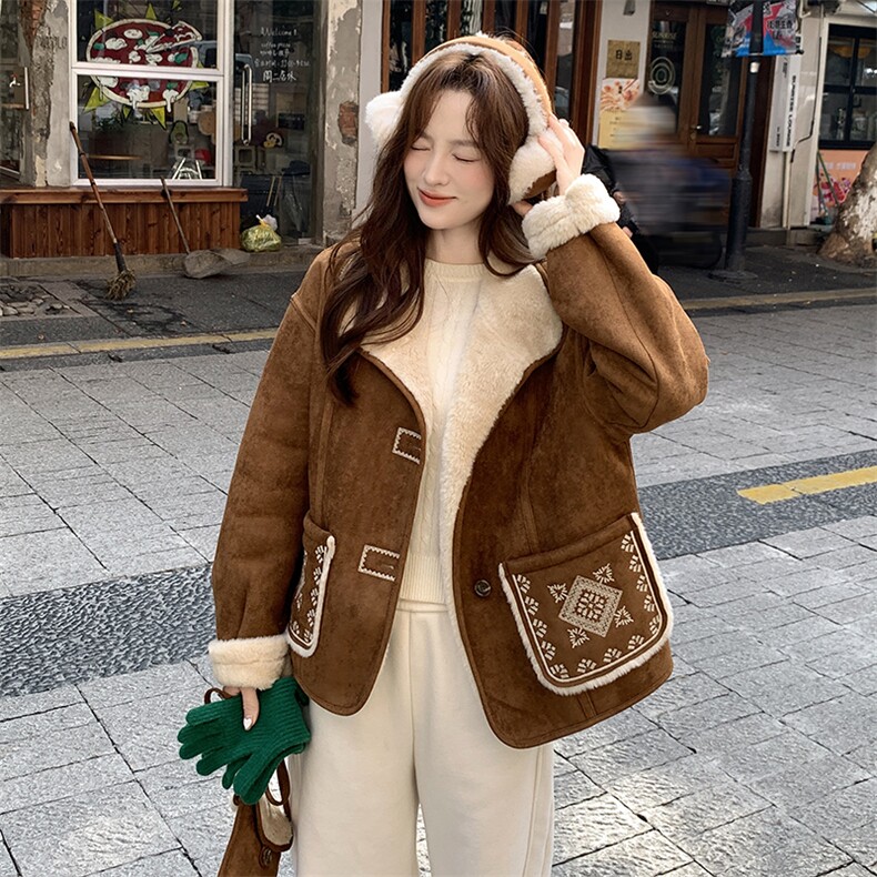 8887款皮毛一体配包P225K338,女装短外套,2B137