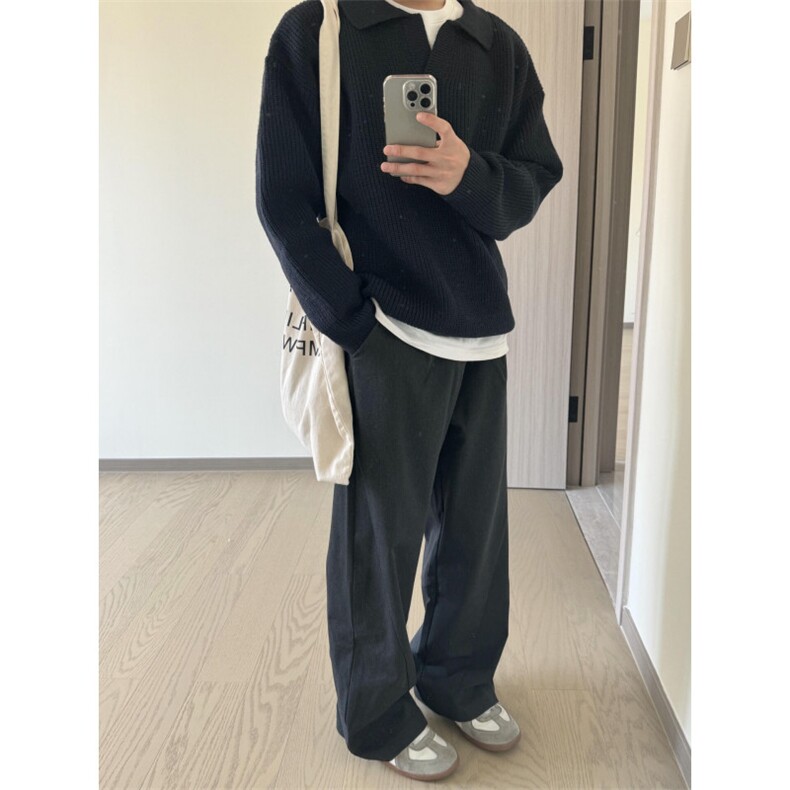 【有货】MY112LL-特P50 cleanfit翻领毛衣男美式复古针织衫图片