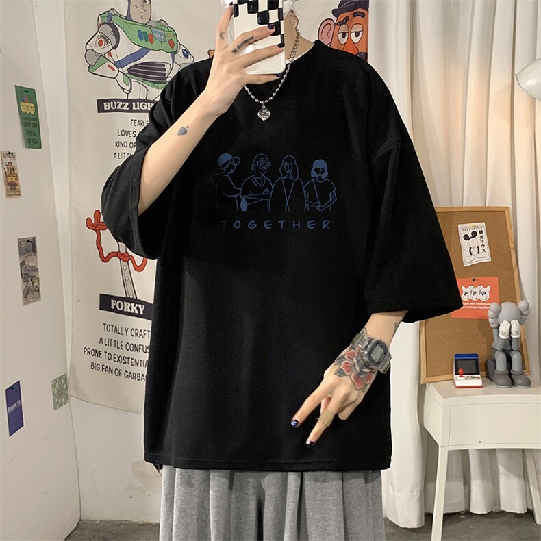 Q11191-P30春夏季七分袖t恤男大码五分袖男短袖中袖,男装T恤,电商A040