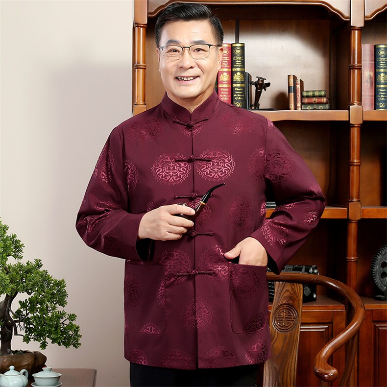 汉服老年人唐装爸爸秋冬爷爷外套夹克2024风男装YDC6003-P110,男装夹克,星座1105-3