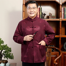 汉服老年人唐装爸爸秋冬爷爷外套夹克2024风男装YDC6003-P110，男装夹克，星座1105-3