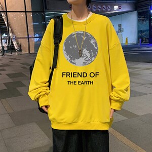 S6254-P28秋季圆领卫衣男大码韩版宽松长袖外套
