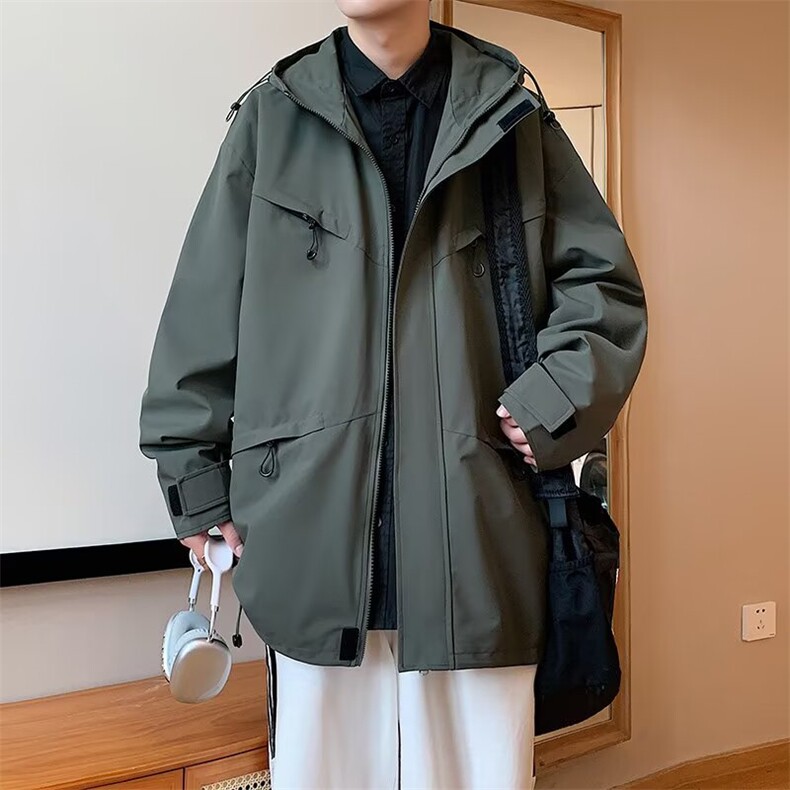 港风潮牌冲锋衣外套男2025秋季新款宽松夹克早秋男生休闲上衣服,男装夹克,星座506A
