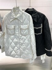 重工手工订珠衬衫版羽绒服，女装衬衫，译写