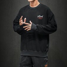 20秋季日系大码韩版宽松鲨鱼印花圆领套头卫衣上衣WY910-P50，男装卫衣，电商A009A（原A058A）