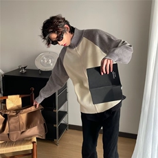 开衫毛衣男春秋季2024潮牌撞色针织外套男生休闲毛线衣服冬装3315，男装针织衫/毛衣，星座506