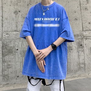 抖音供货、210克现货水洗棉印花宽松版短袖T恤 D223A-ST2329-P35图片