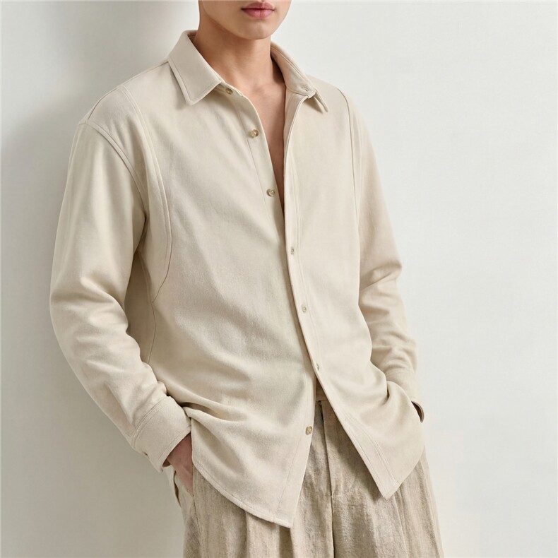 轻熟风2026高品质提花垂坠感痞帅衬衫寸衫A236-0819-P80，男装衬衫，电商A236