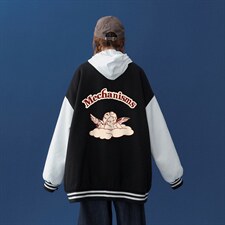 中性风2026秋季新款港风设计感印花棒球服夹克G97--p65--控88，男装夹克，A247A