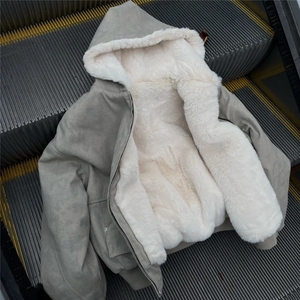 保暖连帽棉服男女美式cleanfit高级感加厚棉衣外套L13244-P118图片