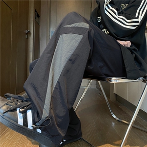 抖音品质秋季新款潮流拼接撞色宽松休闲裤B315-K24262-特p35控68图片